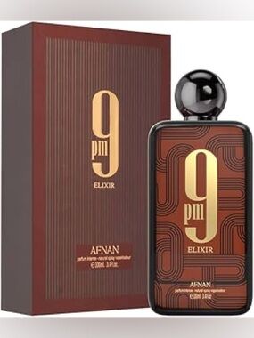 9 PM Elixir Eau de Parfum - Afnan - Brown & Gold Bottle
